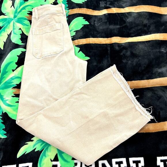 Mango Tan Culotte High Waist Jeans Catherine Wide Leg Size 2 - Picture 5 of 6